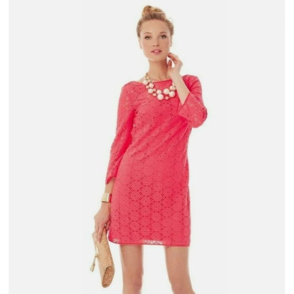 Lilly Pulitzer Topanga Lace Mini Dress XS‎ Bell Sleeve XS Resort Vacay Feminine